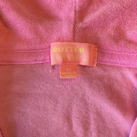 BUTTER Super Soft Girls Summer Romper 4T 3-4 Pink Sparkly Terry Cloth Playsuit - Picture 8 of 8